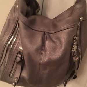 Metallic silver purse